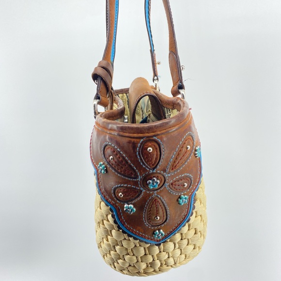 Brighton Braided Woven Wicker Shoulder Bag - Picture 3 of 6